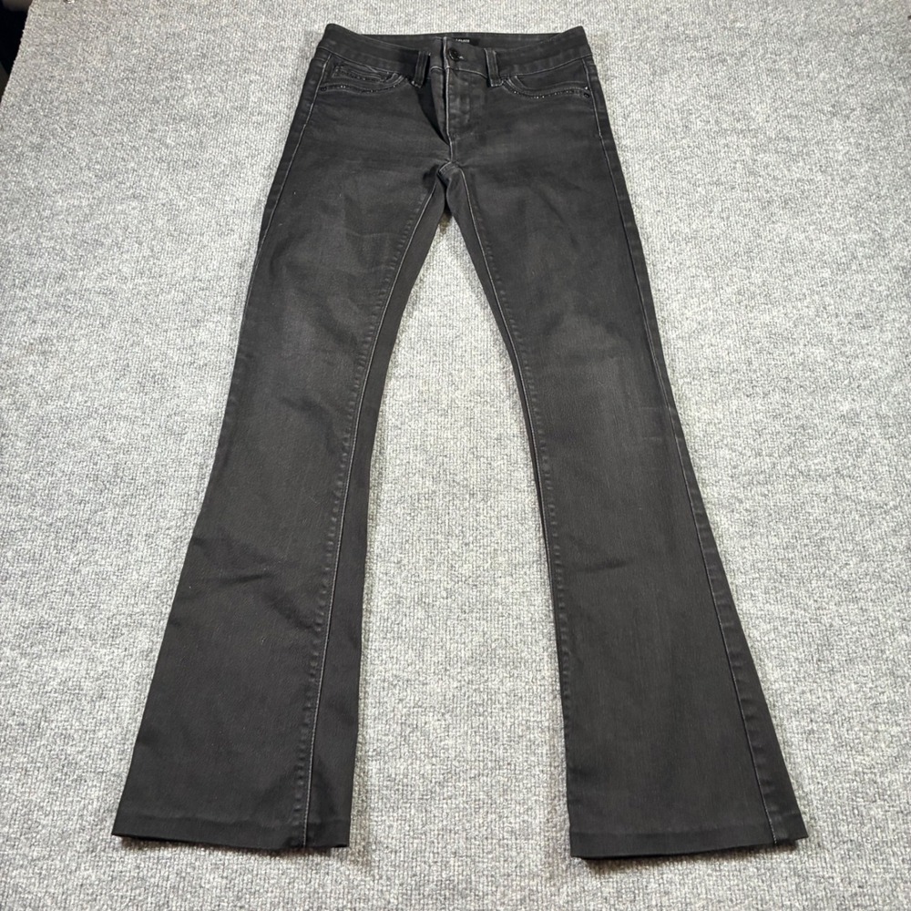 White House Black Market Bootcut Jeans Womens 28 Black Rhinestone Flap Pocket